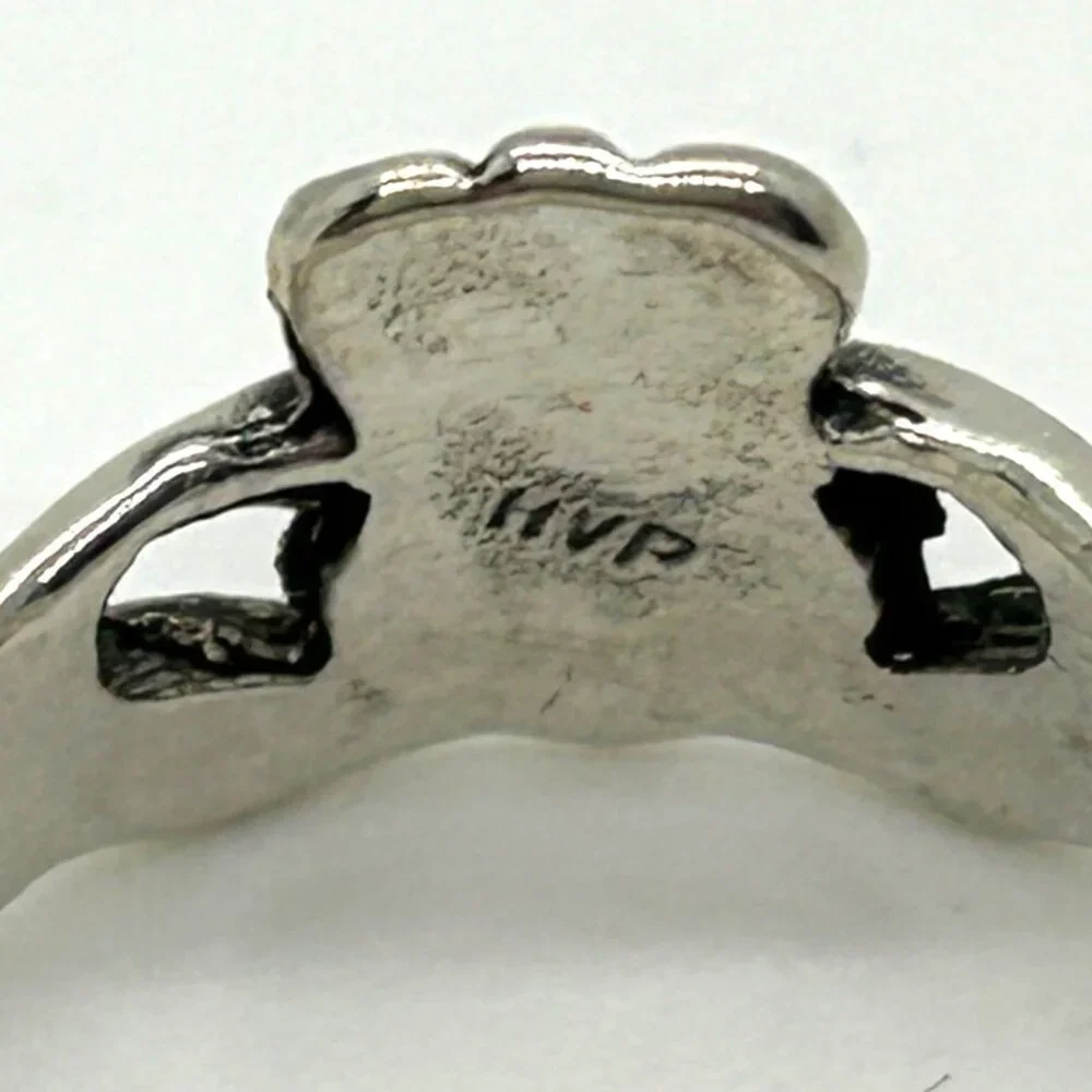 Vintage Sterling Silver Claddagh Ring Irish Celtic Jewelry Signed HVP 925 Size 6 - Picture 5 of 11